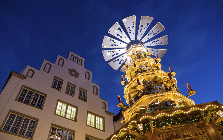 Weihnachtsmarkt in Rostock, Deutschland