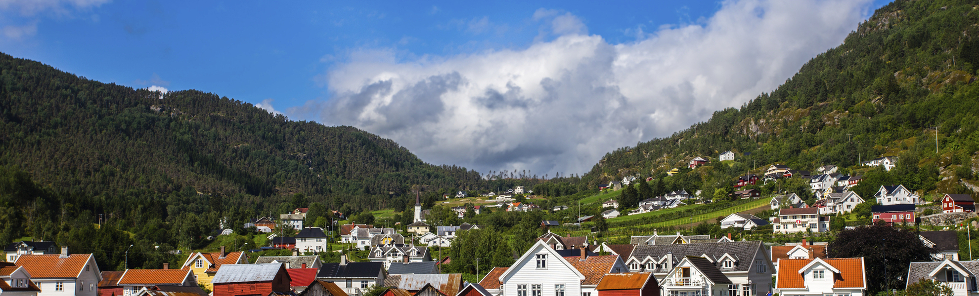 Blick auf die Bucht in Bergen, Norwegen