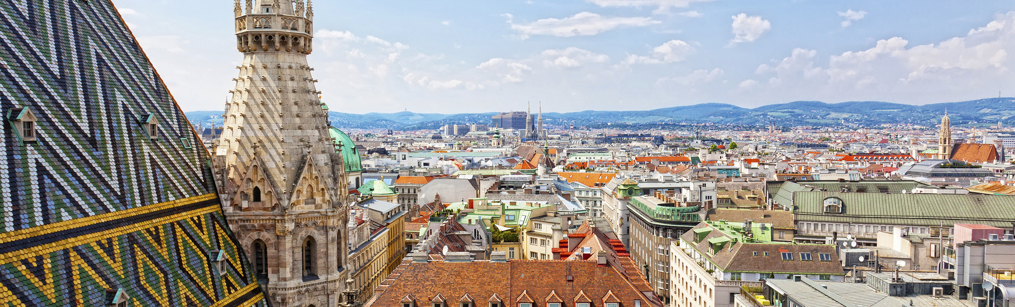 Die Daecher des Stephandsdom in Wien, Oesterreich