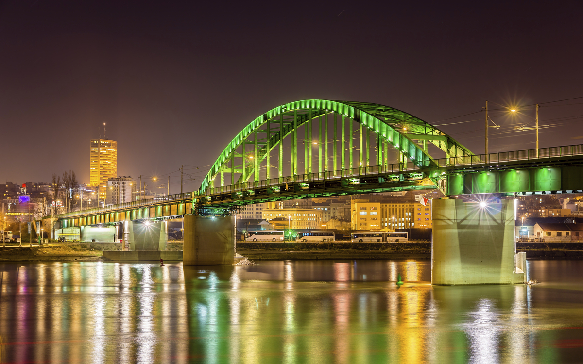 Belgrad bei Nacht, Serbien