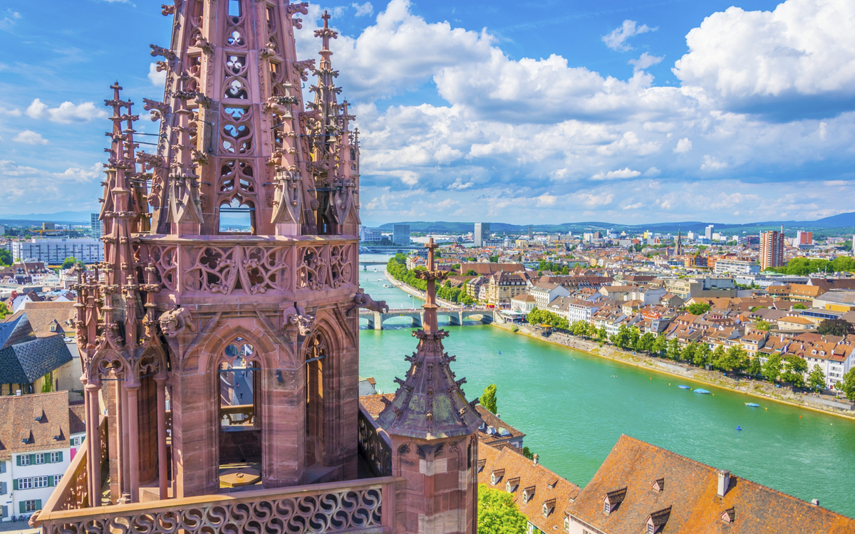 Der Rhein bei Basel, Schweiz