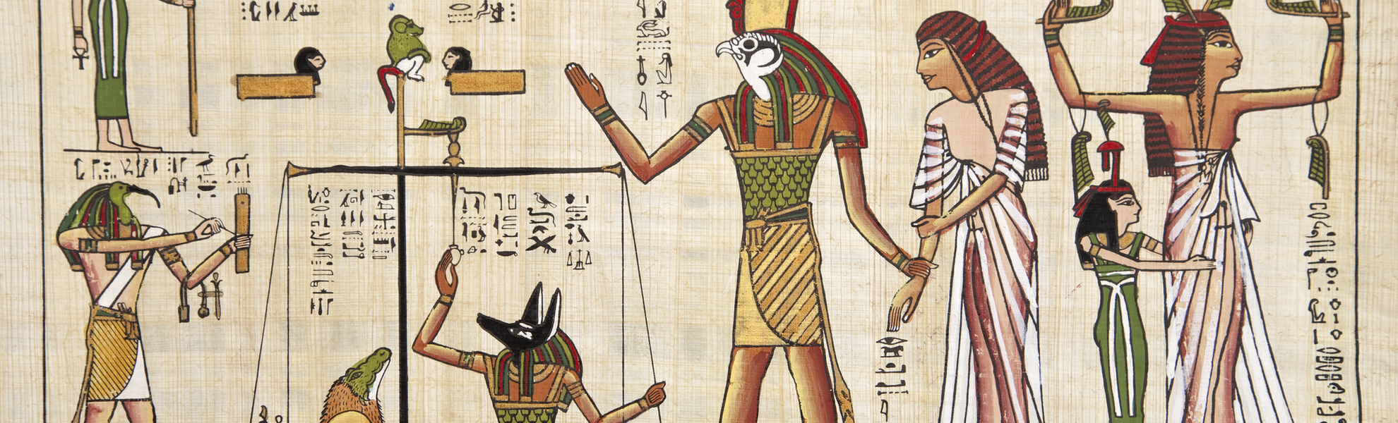 Wandmalerei auf Papyrus in Ägypten