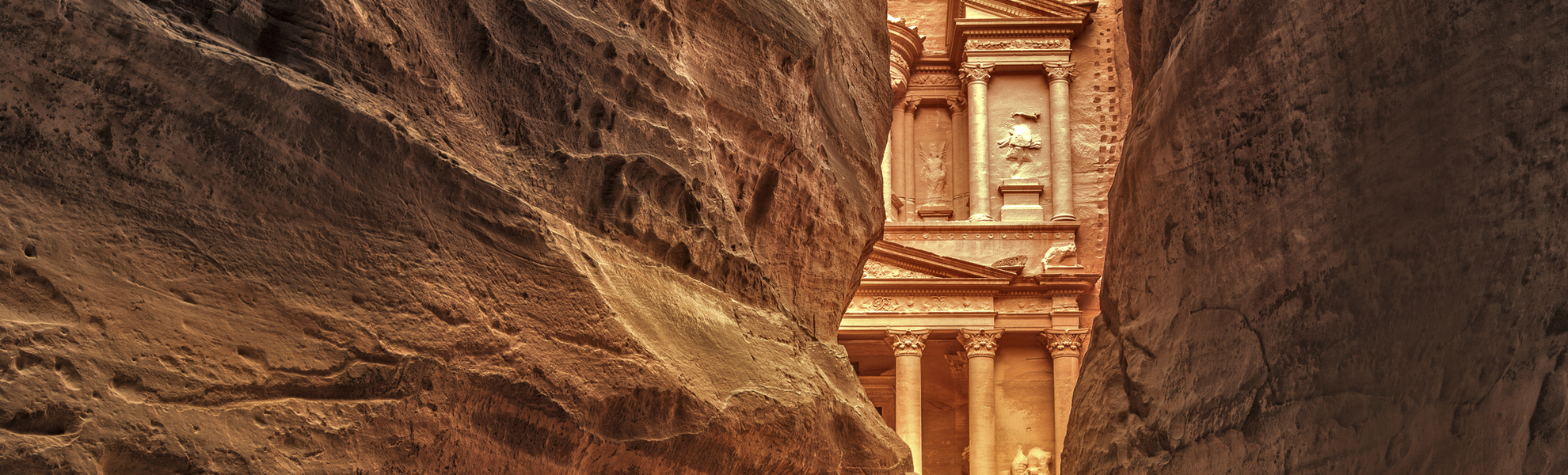 erster Blick auf das Schatzhaus, Felsenstadt Petra, Jordanien
