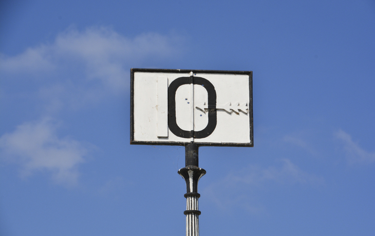 Kilometer Null bei Donaudelta, Rumaenien