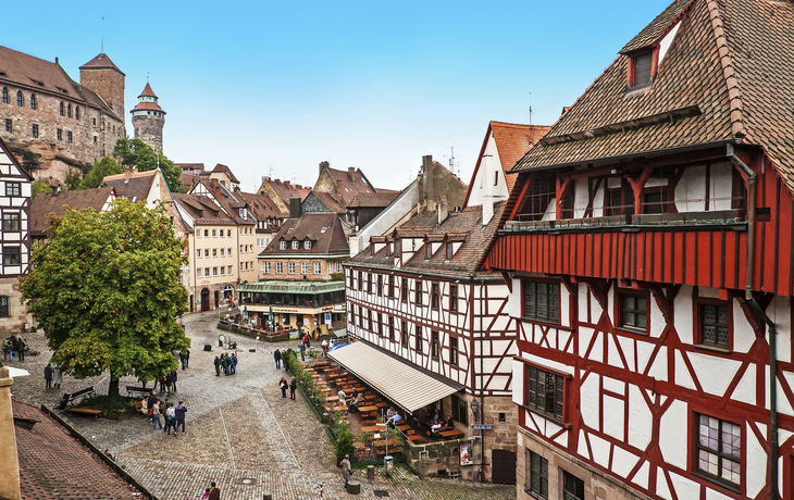Platz in der Altstadt von Nürnberg, Deutschland