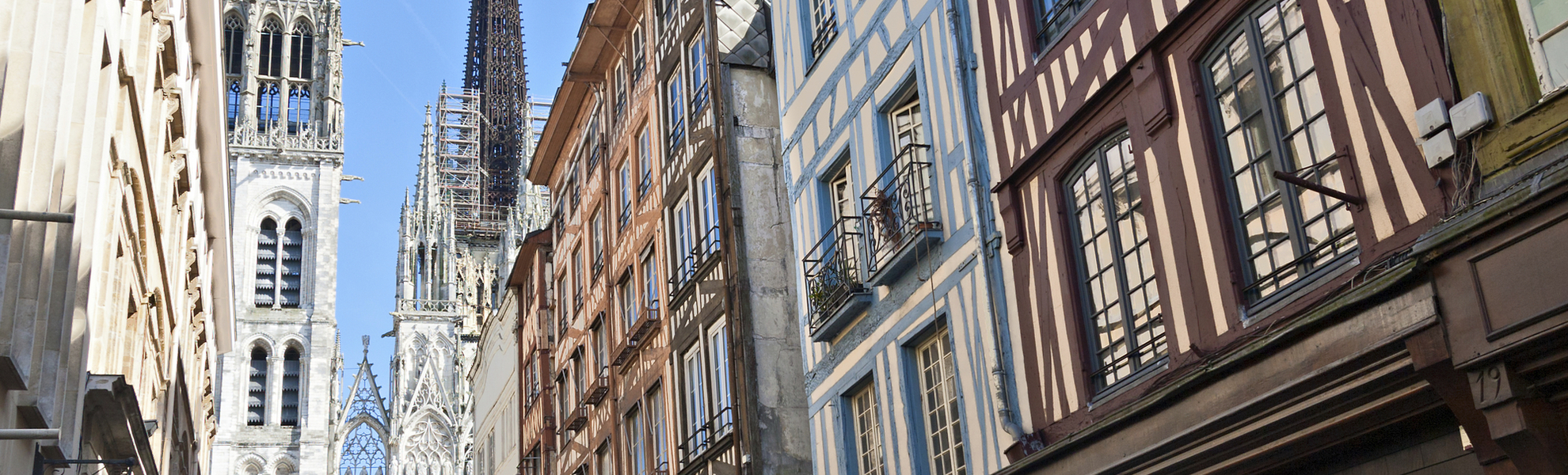 Gasse in Rouen, Frankreich