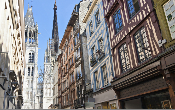 Gasse in Rouen, Frankreich