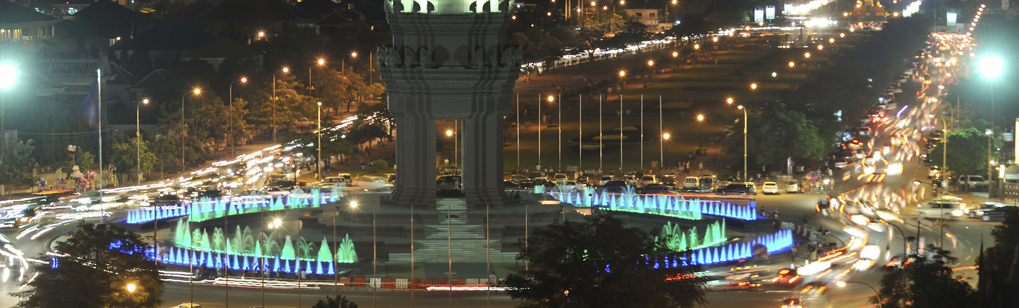 Nacht in Phnom Penh, der Hauptstadt von Kambodscha