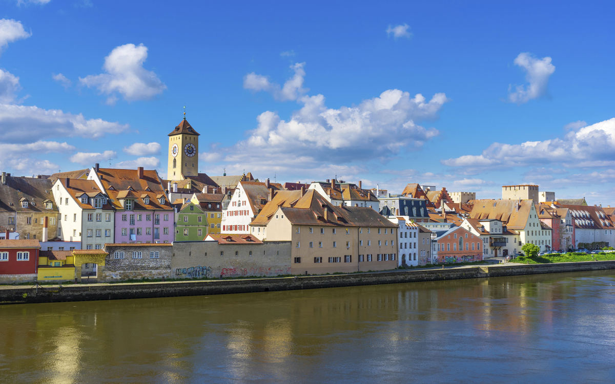 Ufer Panorama von Regensburg, Deutschland