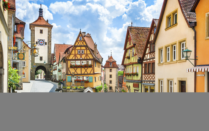 Fachwerkhäuser in Rothenburg ob der Tauber, Deutschland