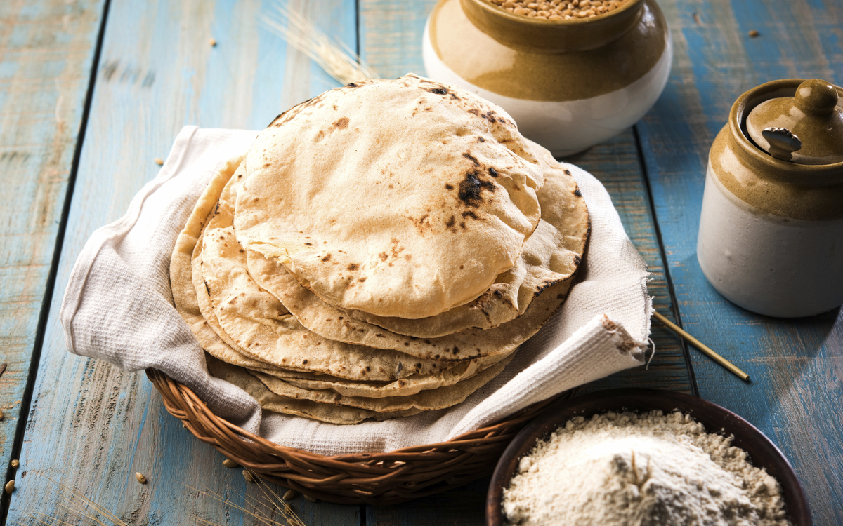 Chapatis- traditionelles Essen, Indien