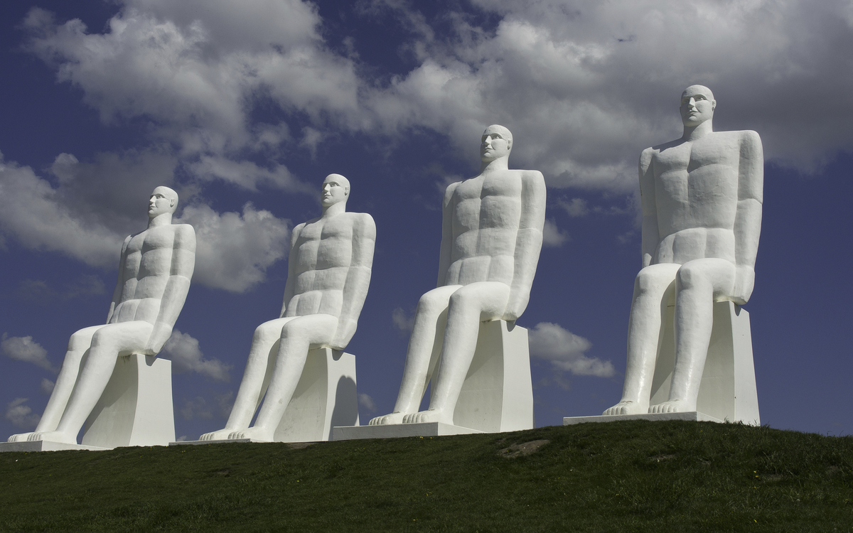 Der Mensch am Meer Statue in Esbjerg, Dänemark