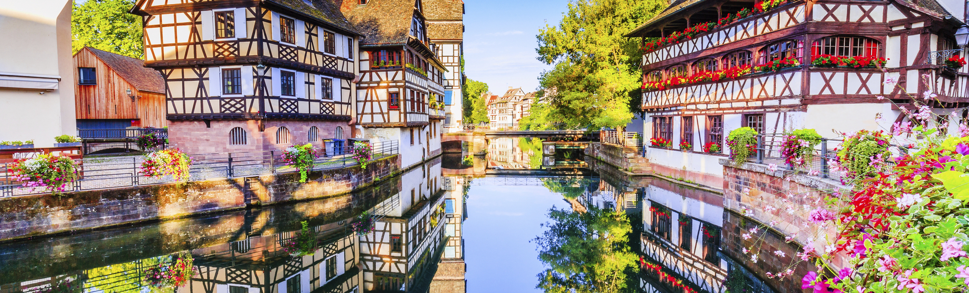 Kanal im Viertel La Petite in Straßburg, Frankreich