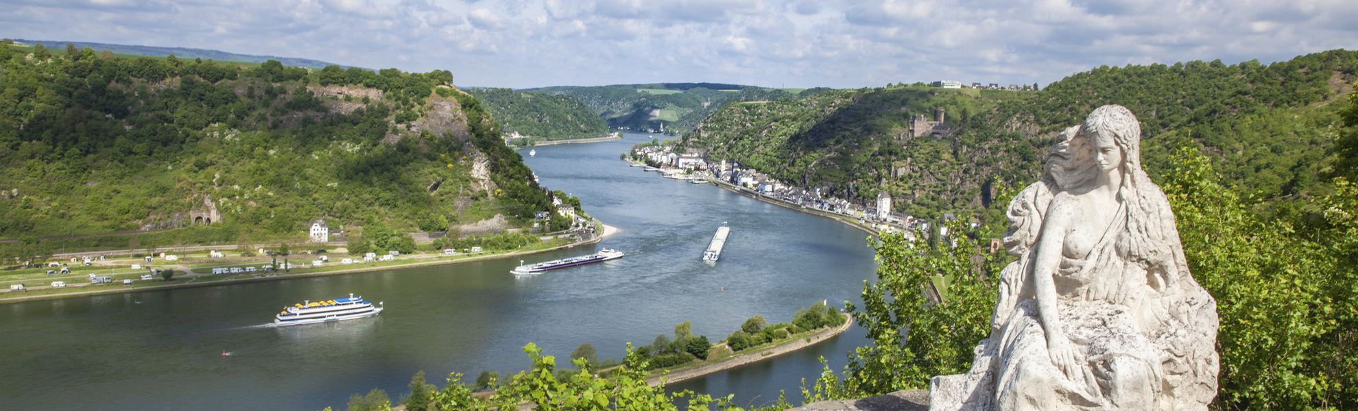 Loreley Statue in St. Goarshausen, Deutschland