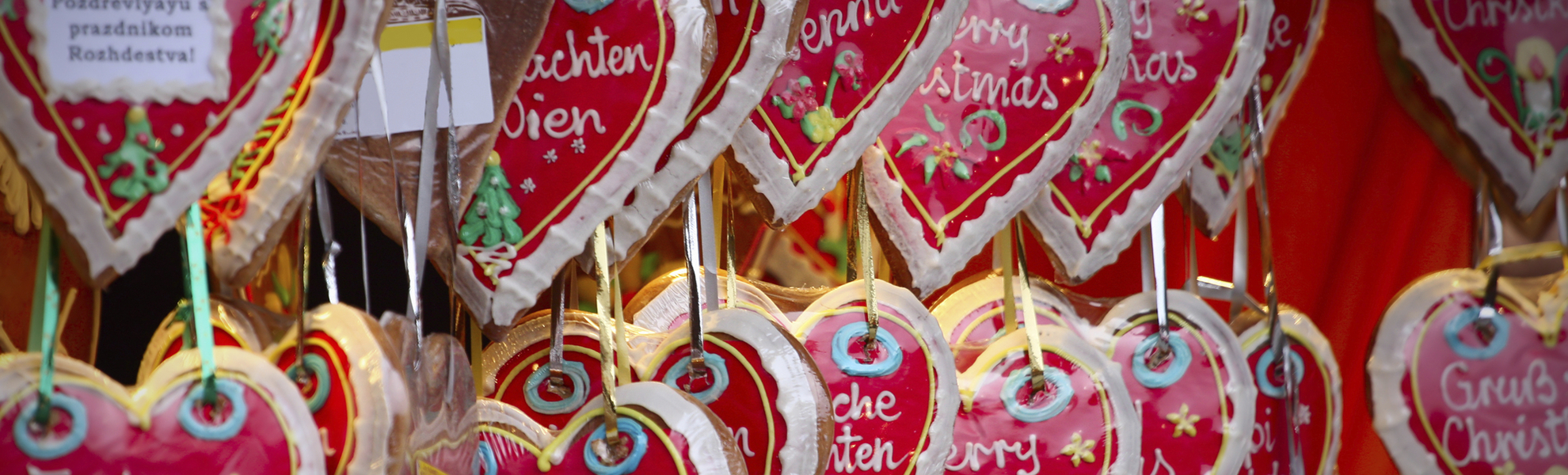 Lebkuchenherzen auf dem Weihnachtsmarkt