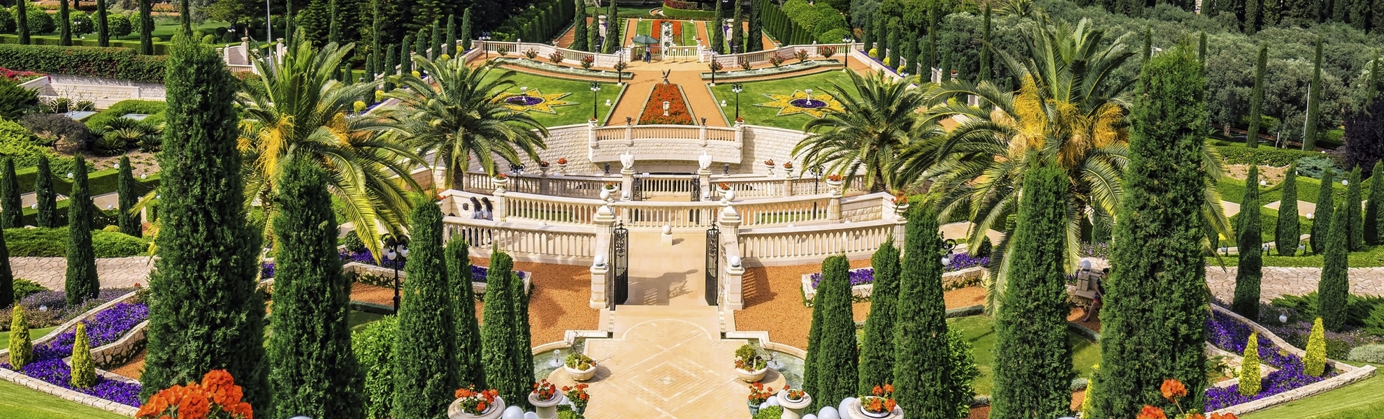Die Bahai Gärten oder auch hängenden Gärten in Haifa, Israel