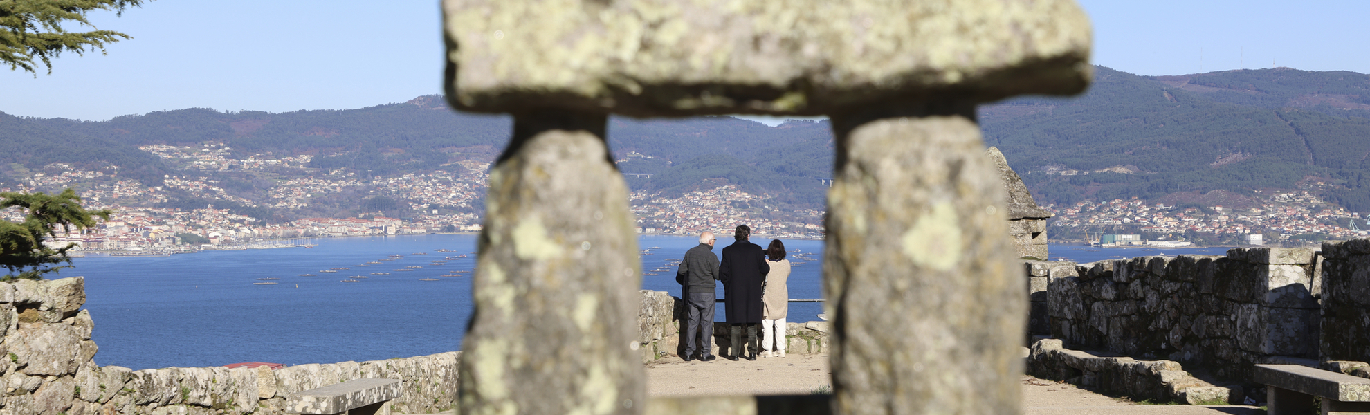 Aussicht vom Castelo do Castro, Vigo, Spanien