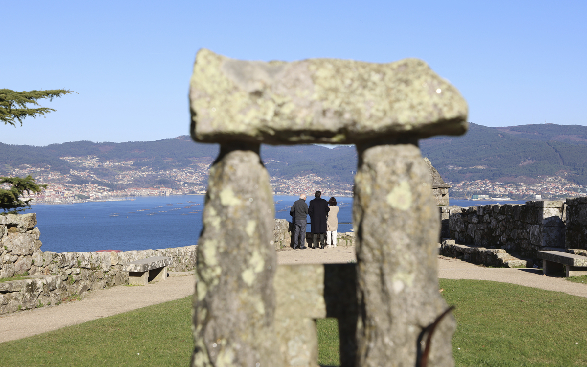 Aussicht vom Castelo do Castro, Vigo, Spanien
