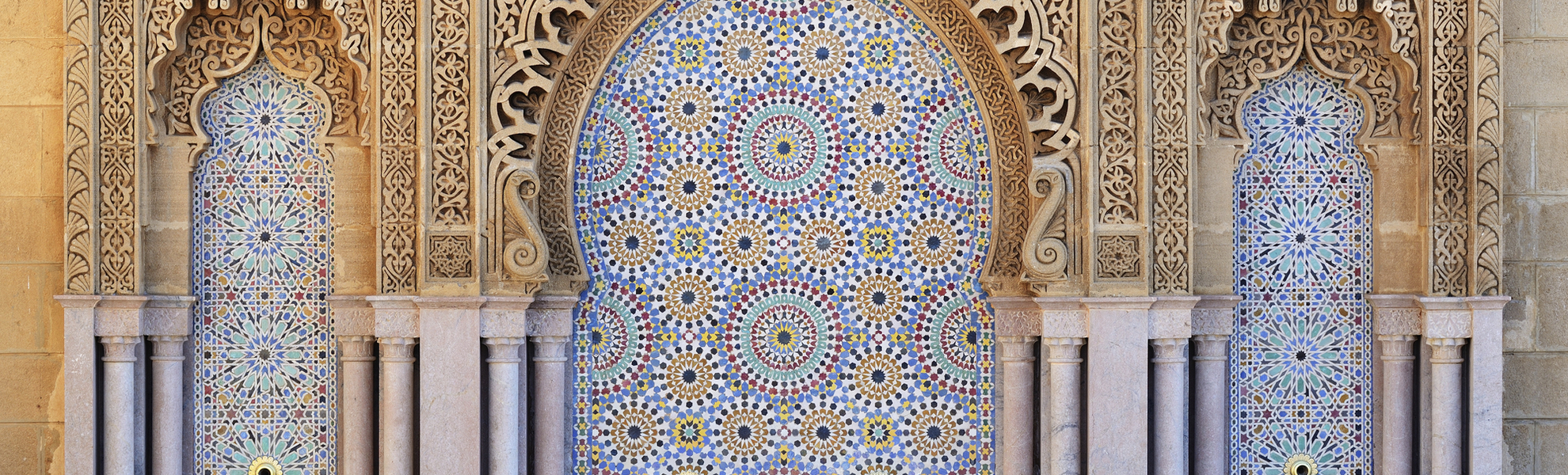 verzierter Brunnen in Rabat, Marokko