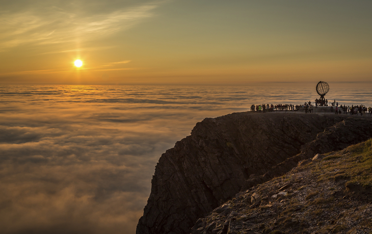 Sonnenuntergang am Nordkap, Norwegen