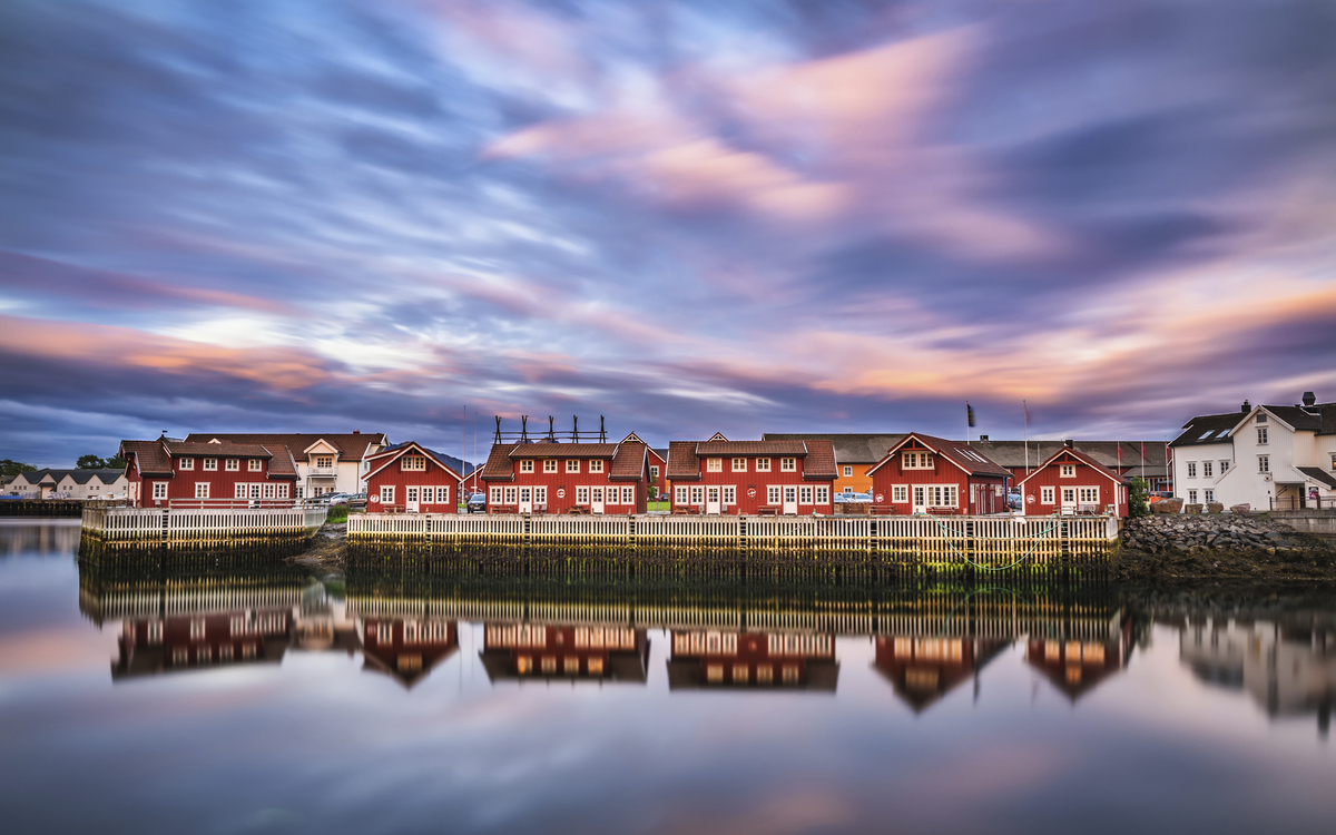 Häuser in Svolvaer, Norwegen