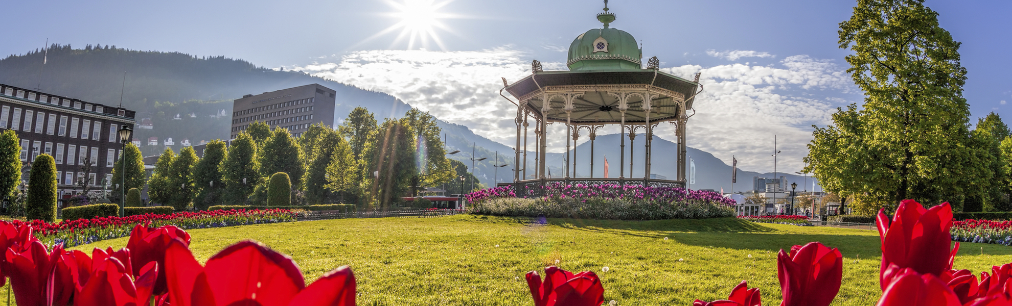 Pavillon in einem Park in Bergen, Norwegen