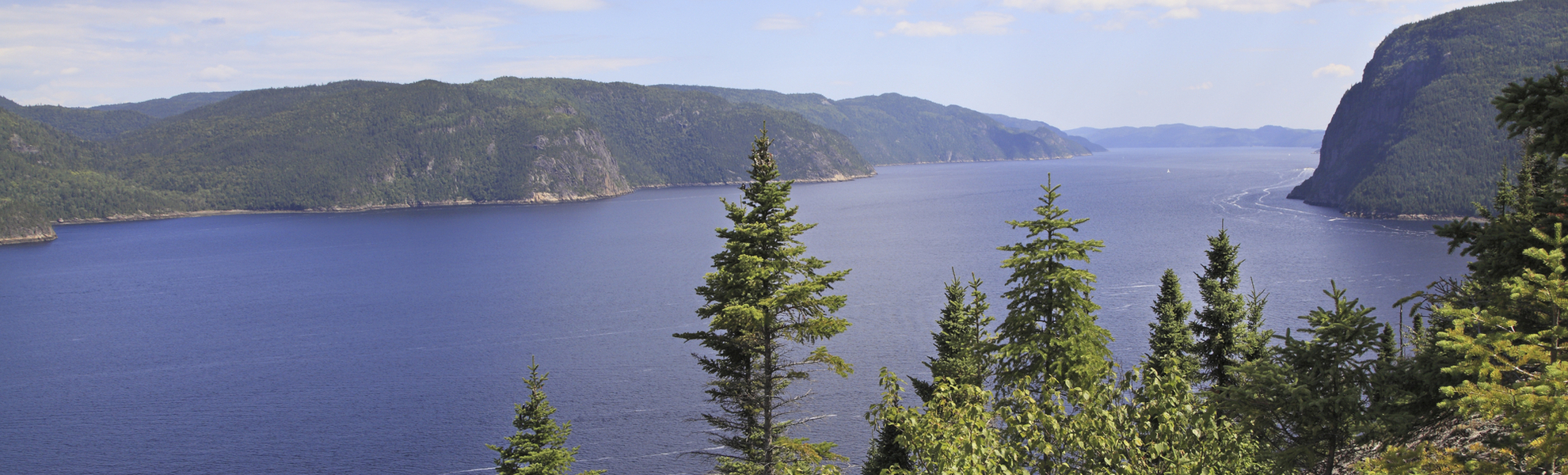 Panorama vor der Stadt Saguenay in Quebec, Kanada