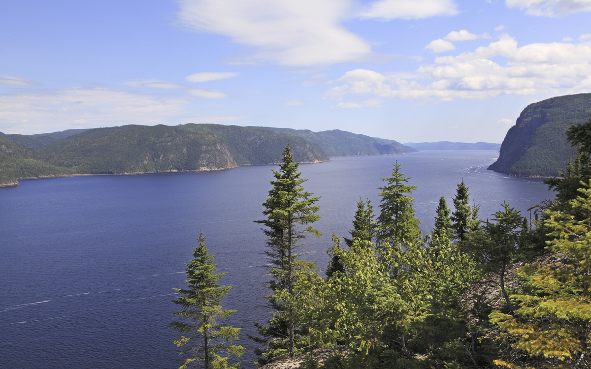 Panorama vor der Stadt Saguenay in Quebec, Kanada
