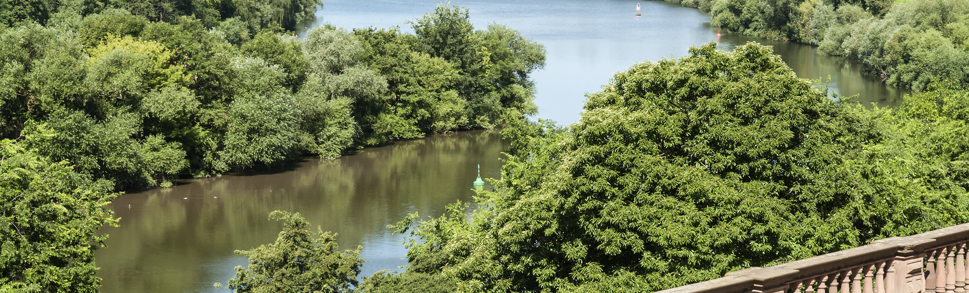 Aufnahme vom Rhein in Aschaffenburg, Deutschland