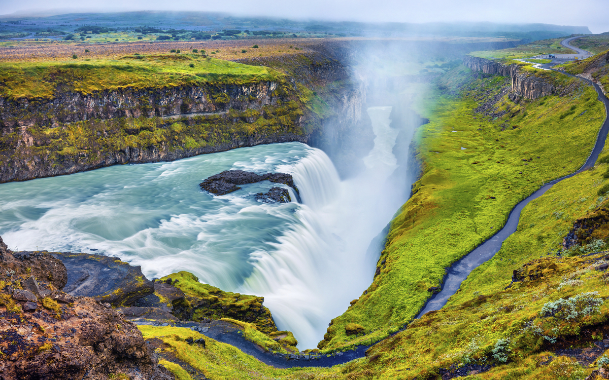 Der Gullfoss Wasserfall, Island