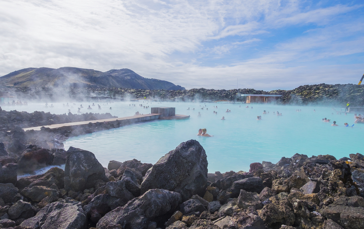 Die Blaue Lagune ist ein Thermalfreibad bei Grindavik, Island