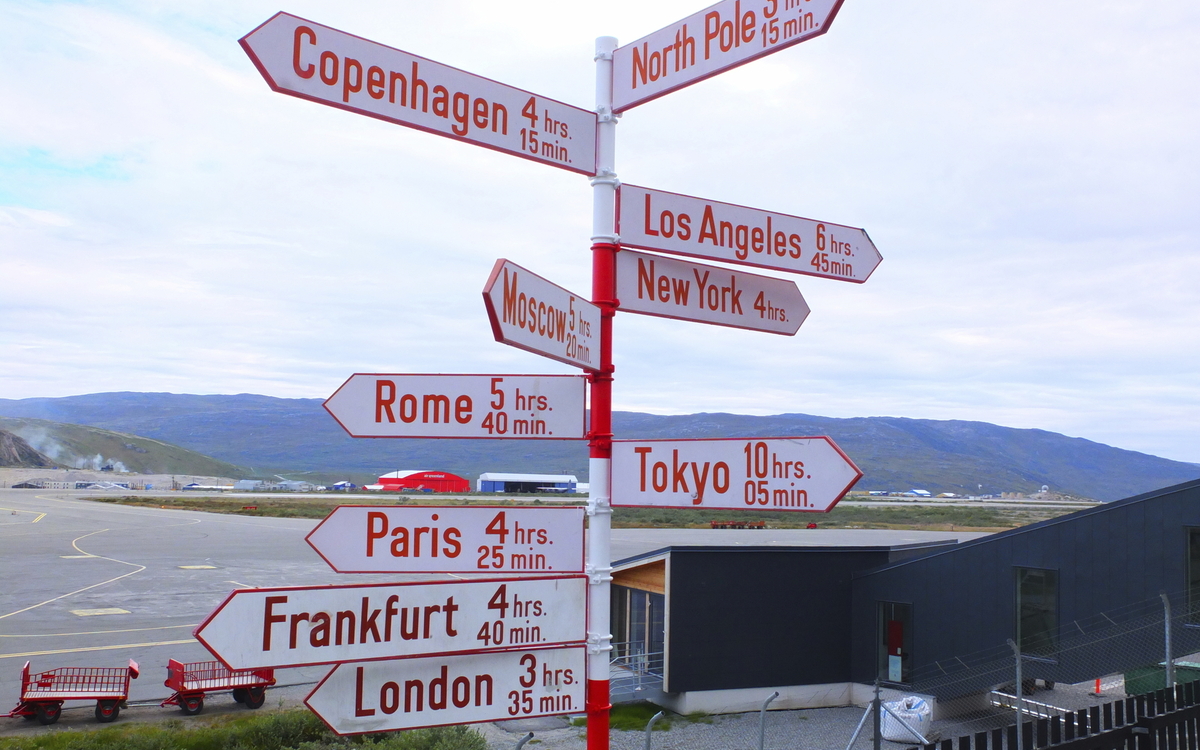 Schild in Kangerlussuaq, Grönland