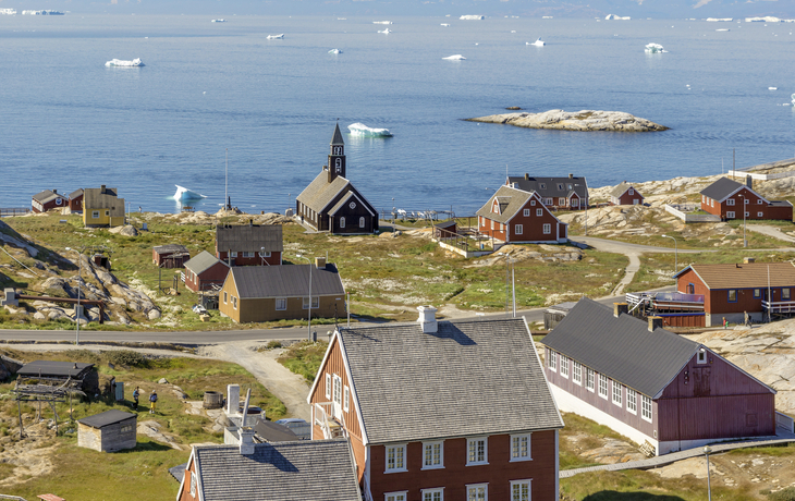 Haeuser auf Ilulissat, Groenland