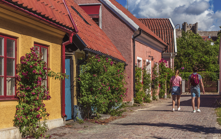 Straße in Visby, Gotland, Schweden