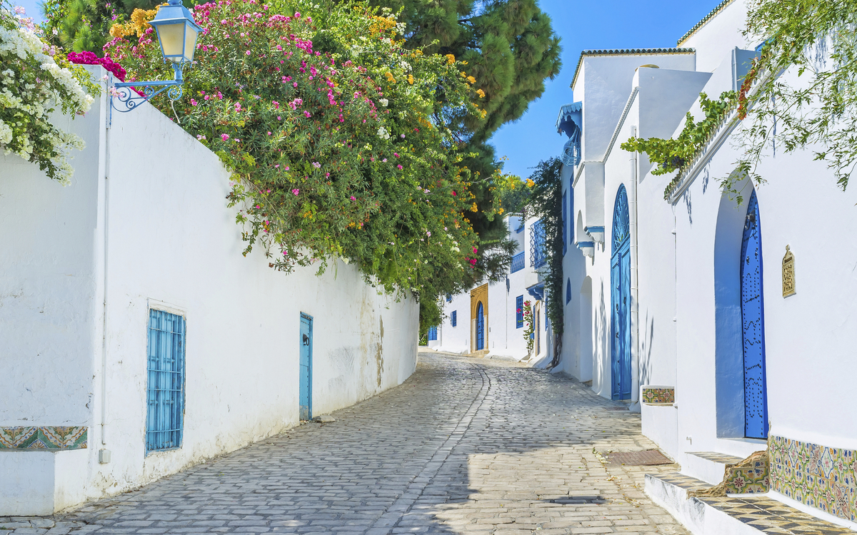 Künstlerdorf Sidi Bou Saïd in La Goulette, Tunesien
