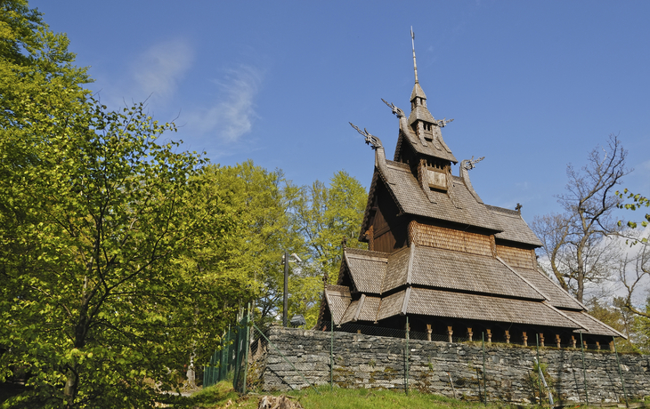 Fantoft-Stabkirche in Bergen, Norwegen