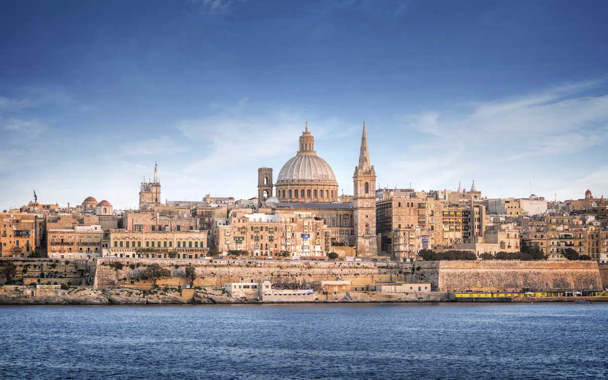 Ausblick auf die Altstadt mit Karmelitenkirche, Malta