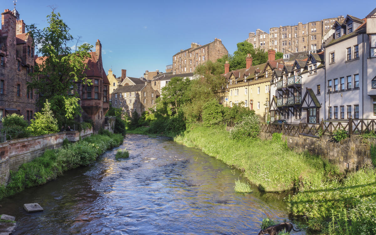 Water of Leith Fluss in Leith, Schottland