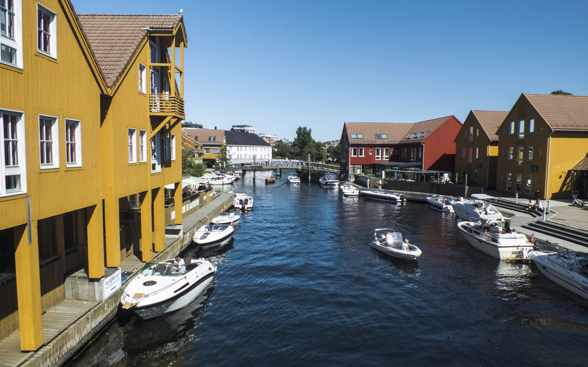 Kanal in Kristiansand, Norwegen
