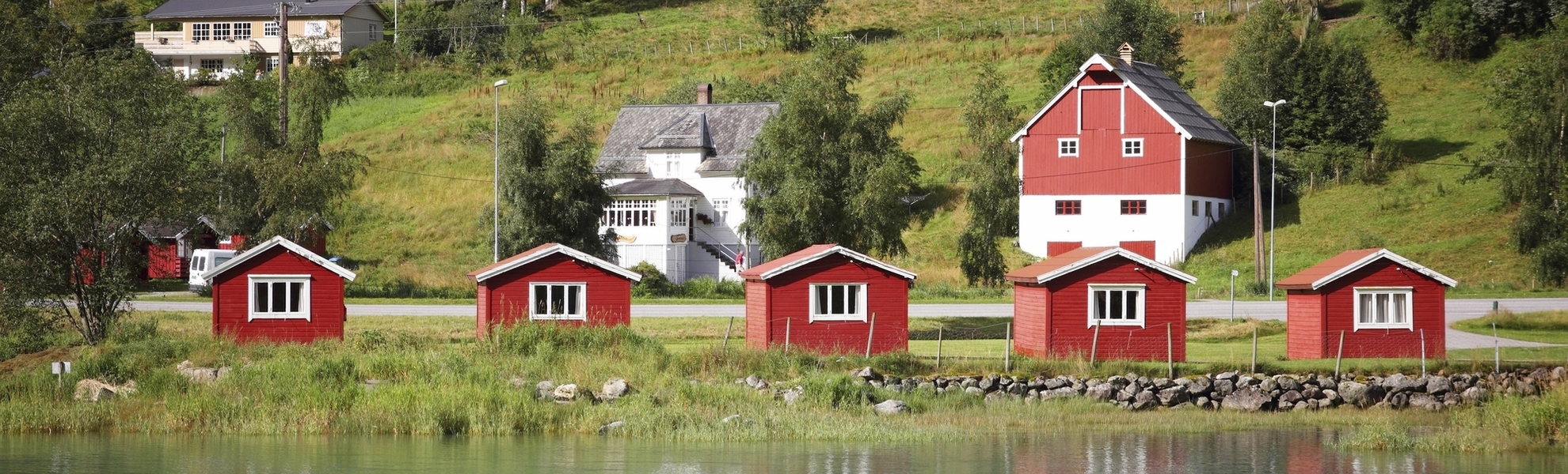Kleine Häuser in Søgne, Norwegen