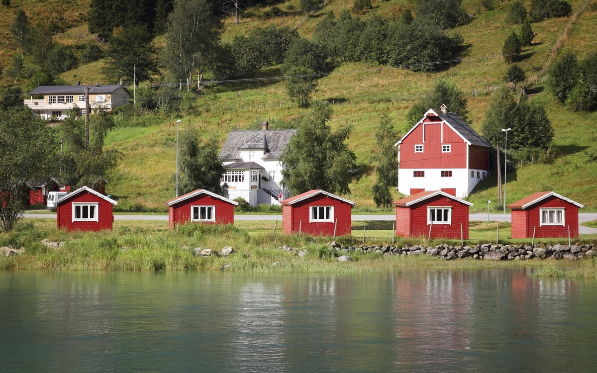 Kleine Häuser in Søgne, Norwegen