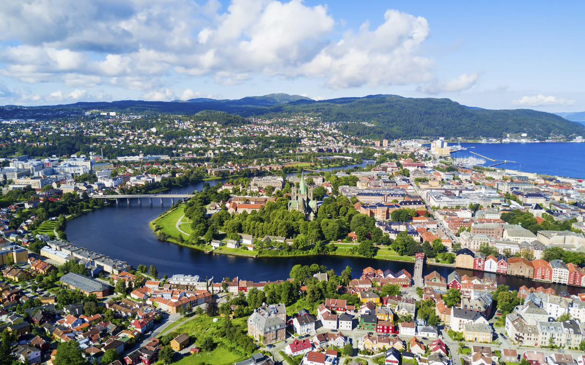 Panoramaaufnahme von Trondheim, Norwegen