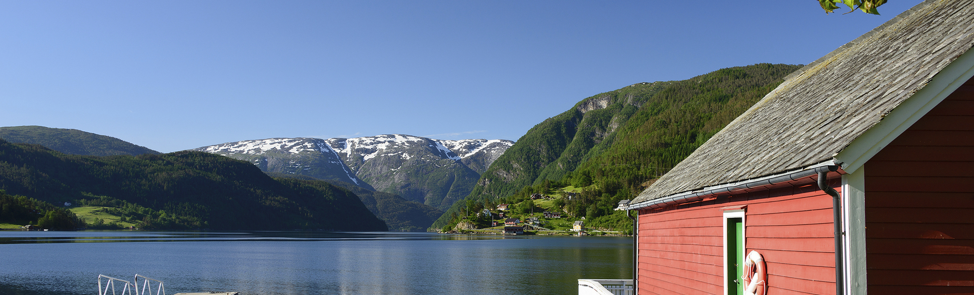 Blick auf das Hardangerfjord, Norwegen