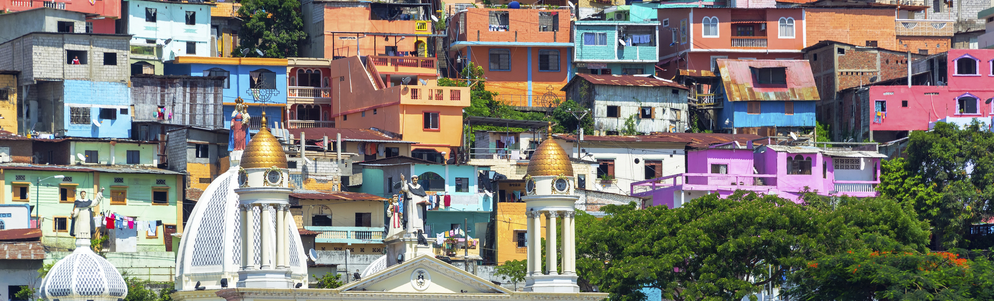 Bunte Häuser in Guayaquil, Ecuador
