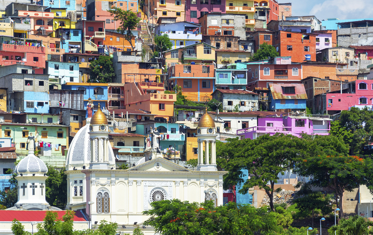 Bunte Häuser in Guayaquil, Ecuador