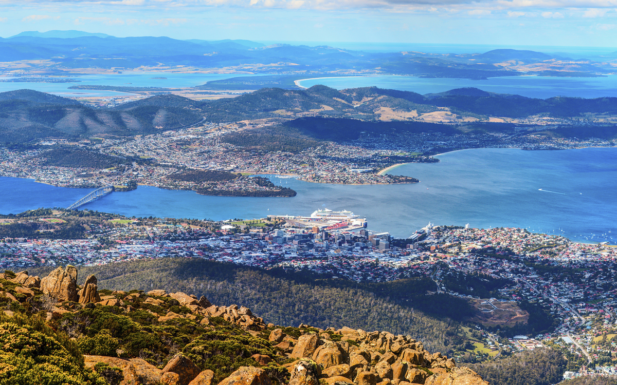 Luftansicht von Hobart, Australien
