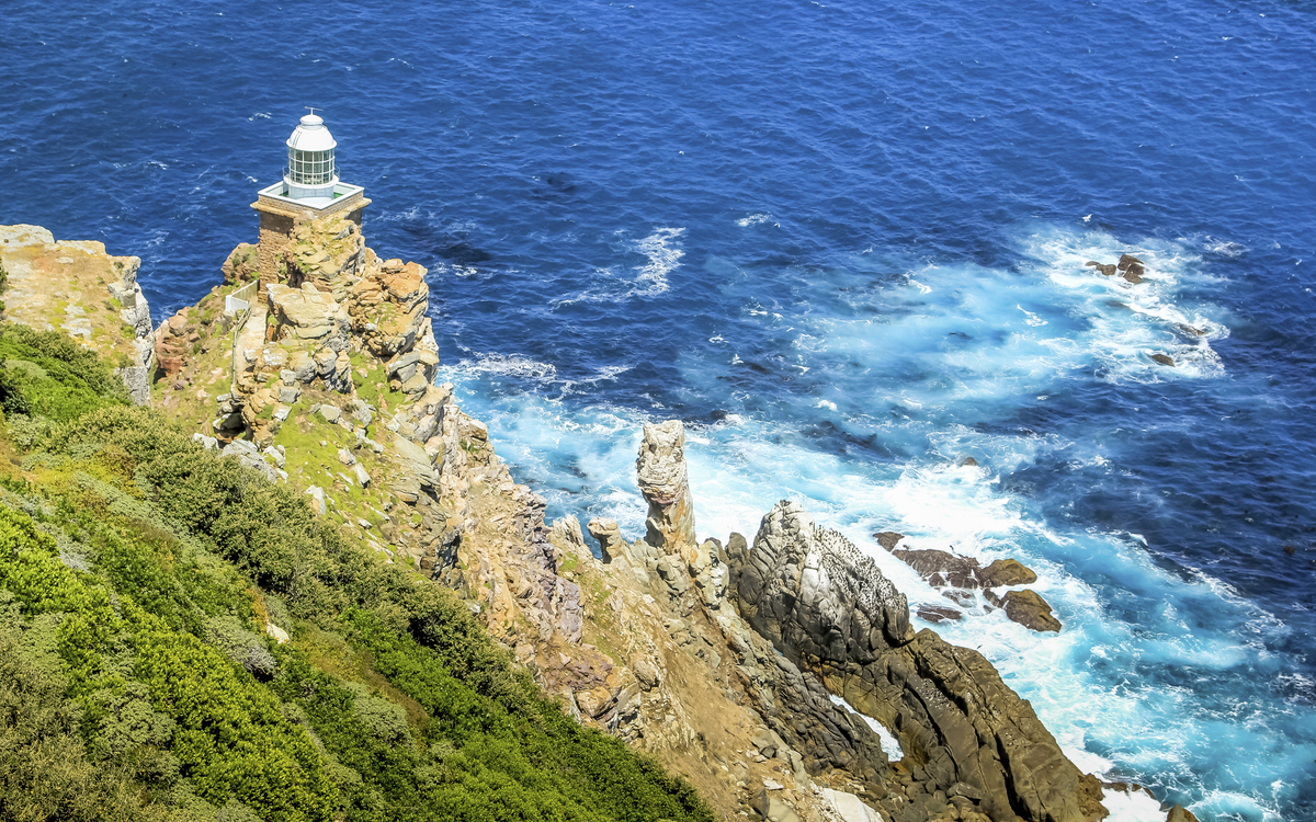 Ein Leuchtturm am Cape Point, Südafrika