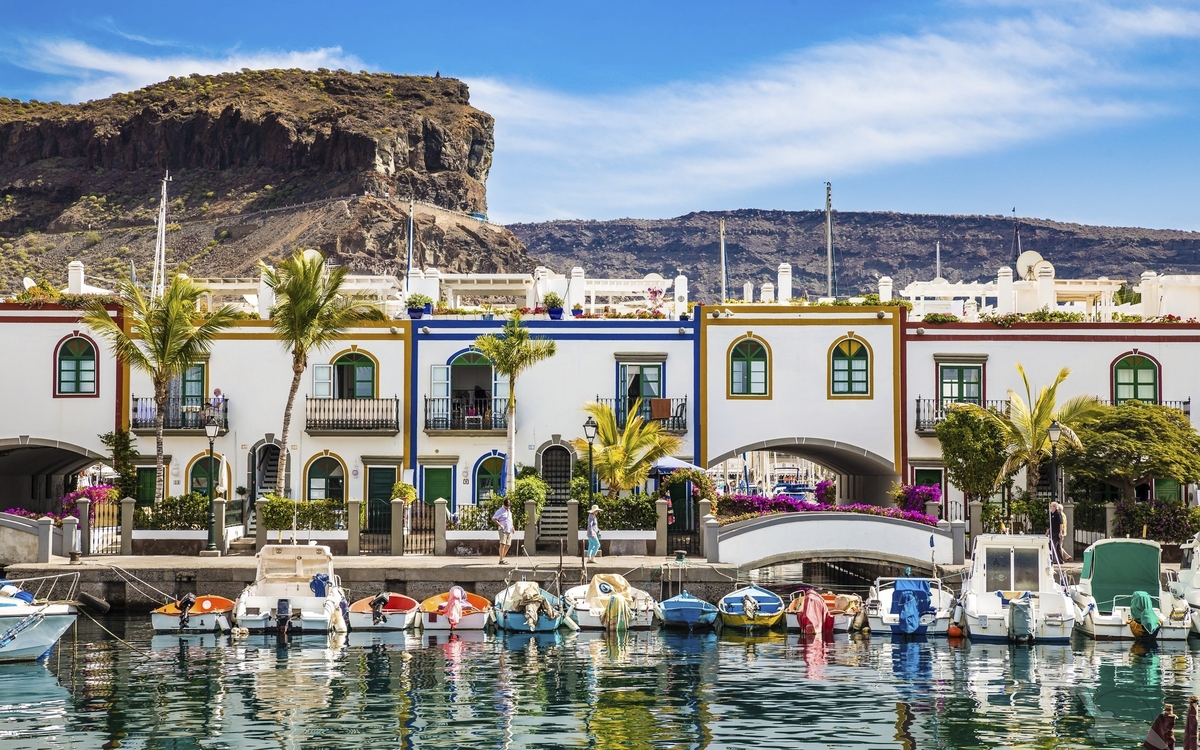 Häuser in Puerto de Mogan, Spanien