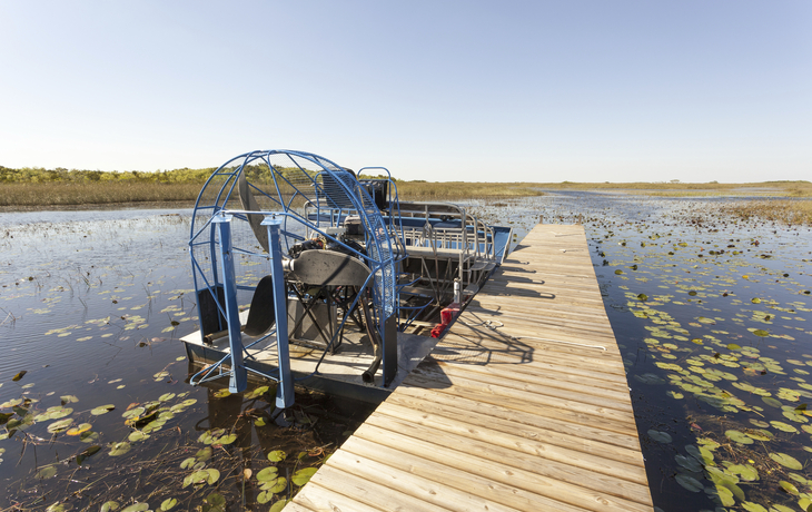 Anlegestelle des Airboats im Everglades Nationalpark in Florida, USA