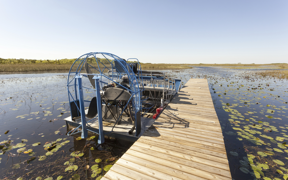 Anlegestelle des Airboats im Everglades Nationalpark in Florida, USA